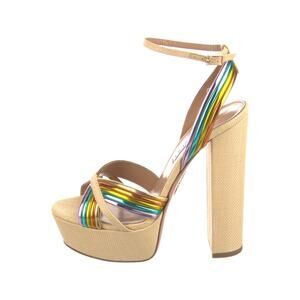 ❤️Aquazzura Leather Striped Slingback Pumps❤️